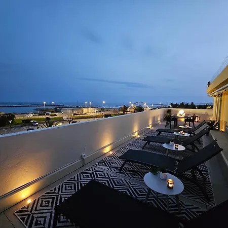Face A La Mer, Superbe Roof Top, Vue Panoramique, Solarium, Clim 公寓 塞特港
