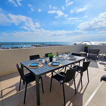 Face A La Mer, Superbe Roof Top, Vue Panoramique, Solarium, Clim 公寓